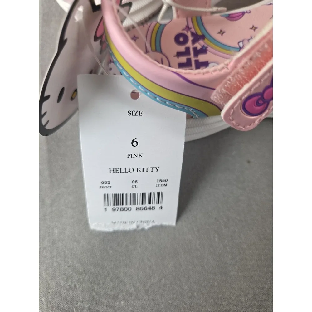 Sanrio Hello Kitty Toddler Sandals Size 6 Pink Rainbow Hot Air Balloon NWT